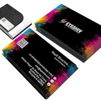 Customised Business Cards with Card Holder, 100 Pieces, Black and White, 8.9 x 5.1 cm | Visiting cards