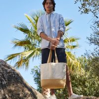 W451 Westford Mill Jute Base Canvas Tote