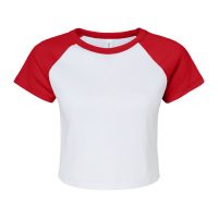 BE1201 Bella Women's Micro Rib Raglan Baby Tee (Var 01)