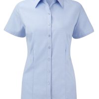 963F Russell Collection Ladies' S/Sleeve Herringbone Shirt (Var 02)
